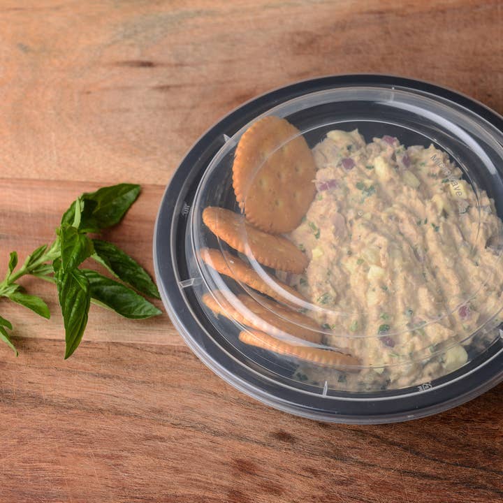 EcoQuality - Wholesale Food Storage Container - 32Oz Black Disposable Plastic Round Microwavable Food3