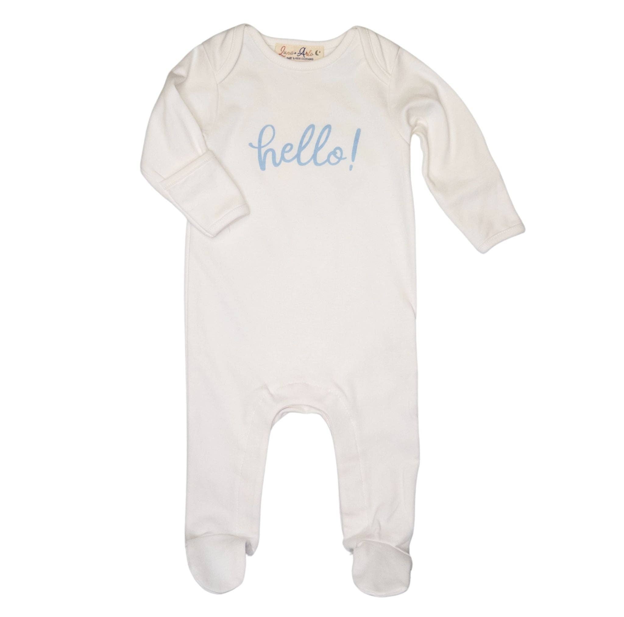 Magnolia Baby – wholesale Jumpsuit – Baby – Hello! Footie - Blue by Luna and Arlo0