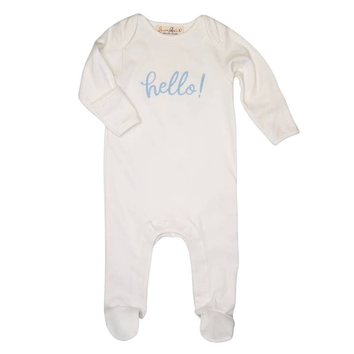 Magnolia Baby - Wholesale Jumpsuit - Baby - Hello! Footie - Blue by Luna and Arlo0