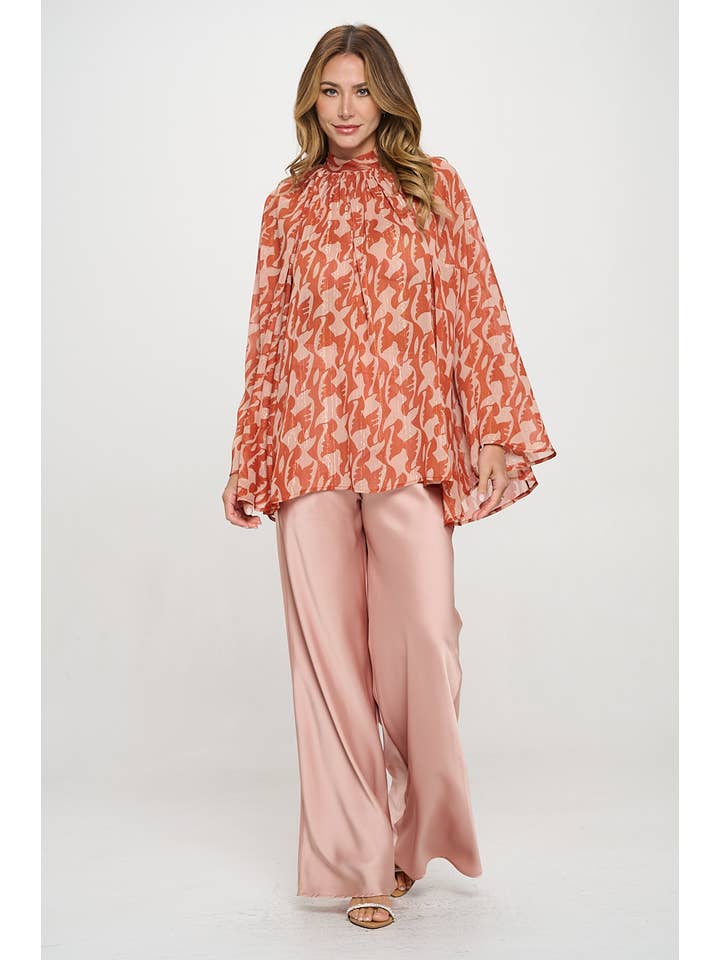 Rose Made in USA Stretch Satin Pants w/ Elastic Waist and Pockets for wholesale on Faire