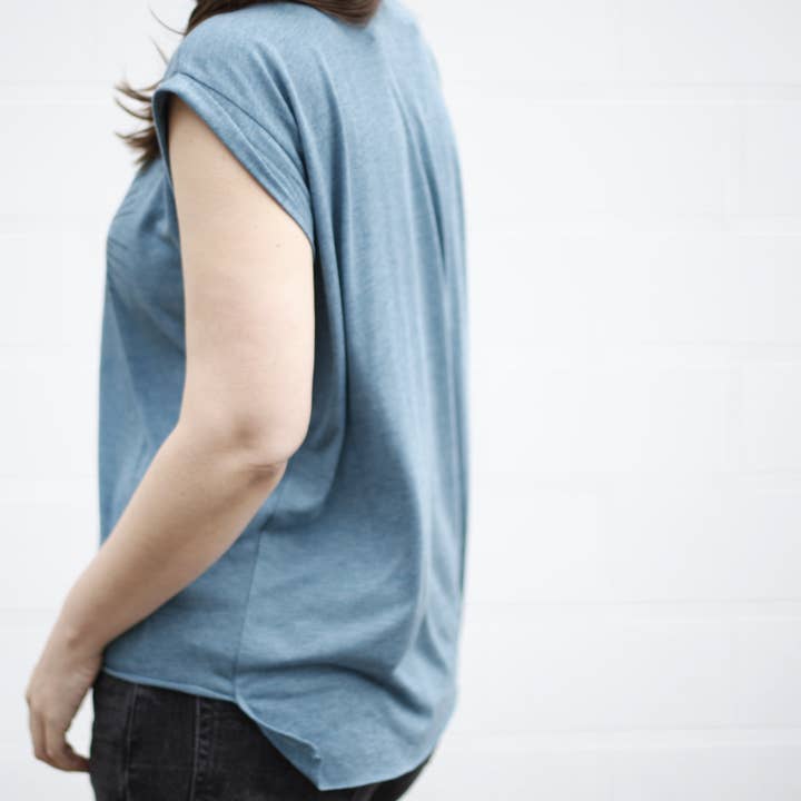 Blackbird Supply Co. - Wholesale Screen Printed T-Shirt - Women's - Hex Moon and Stars Women's Rolled Cuff Muscle Tee Deep Teal