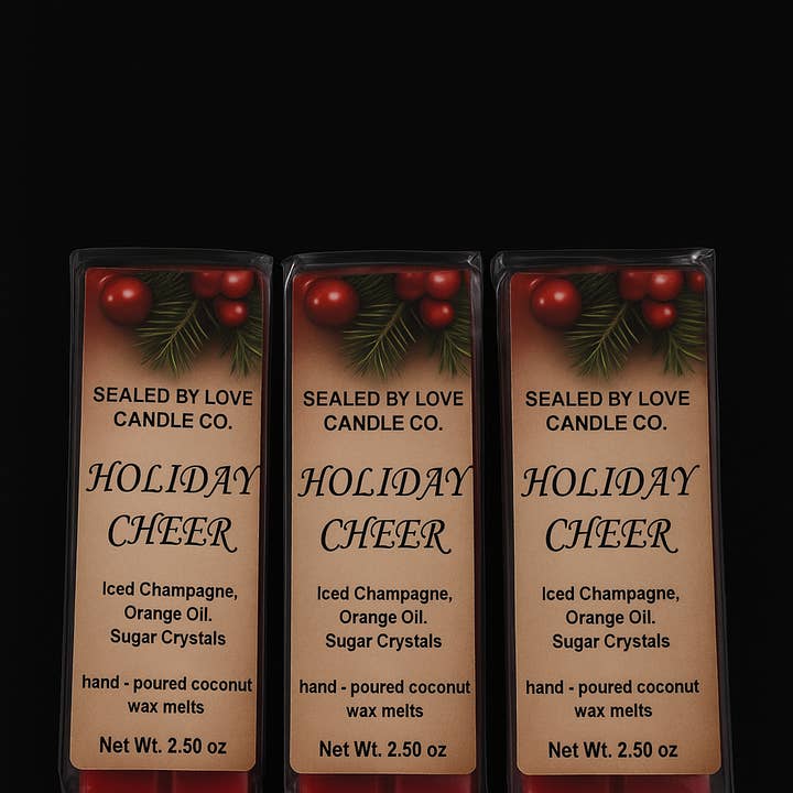 Holiday Cheer Wax Melts for wholesale by Sealed By Love Candle Co.