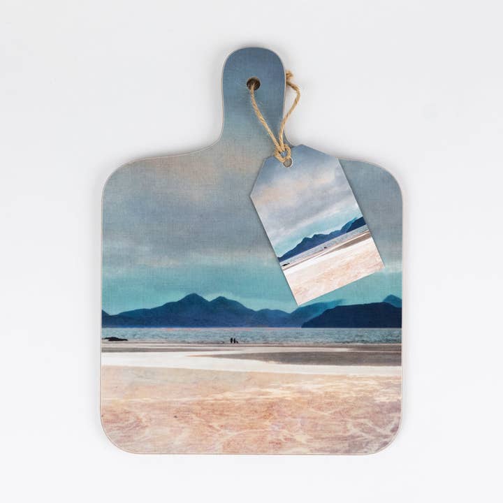 “A walk on the beach” Skye from Applecross Mini-Chopping Board for wholesale by Cath Waters Scottish Landscapes