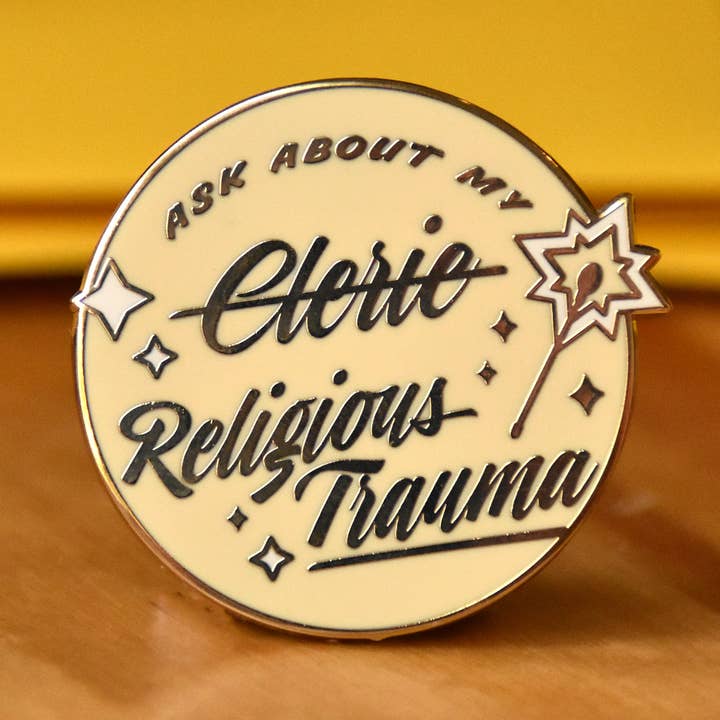 Renseignez-vous sur My Religious Trauma Cleric Pin pour la vente par The Franki Hanke