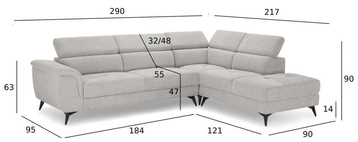 Furnhouse - Wholesale Sofa - Corner Sofa Betis Grey Right16
