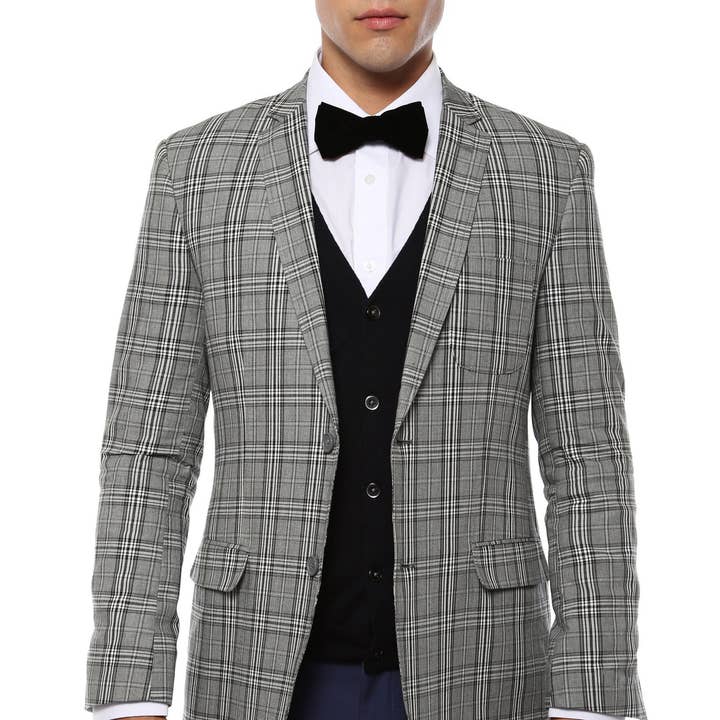 The Zeus Plaid Slim Fit Mens Blazer for wholesale by Ferrecci