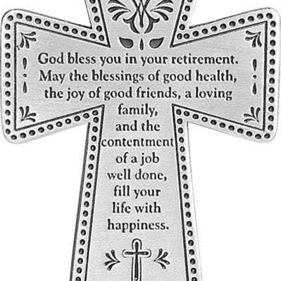 Abbey & CA Gift - Wholesale Wall Cross - Standing Message Cross for Retirement