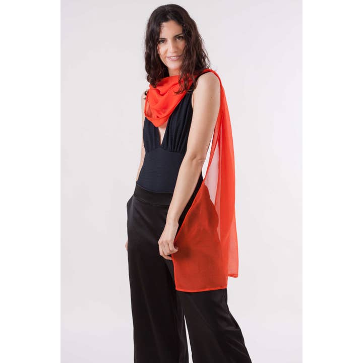 MR Complements - Vendita all'ingrosso Sciarpa - Donna - Sciarpa in chiffon di seta naturale5