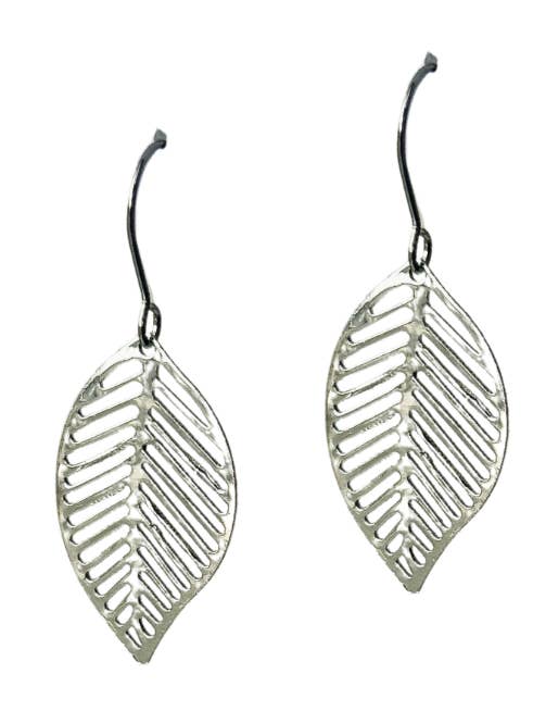 Silver Leaf Earrings stainless steel for wholesale by Amber Leaf Jewellery