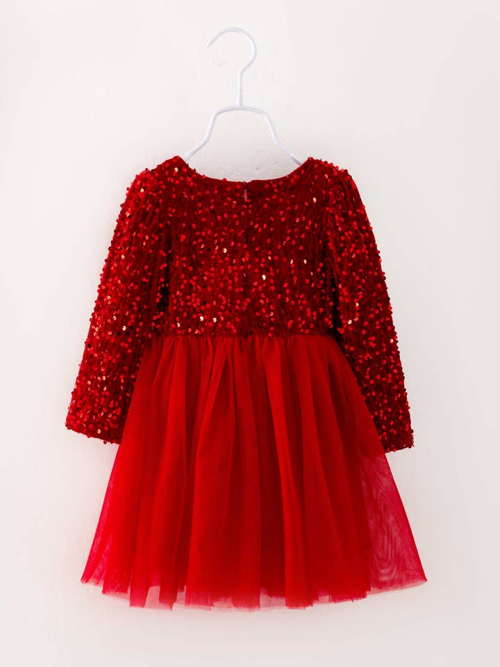 littleoneusa - Wholesale Dress - Kids - Red Sequin Girl Tutu Dress