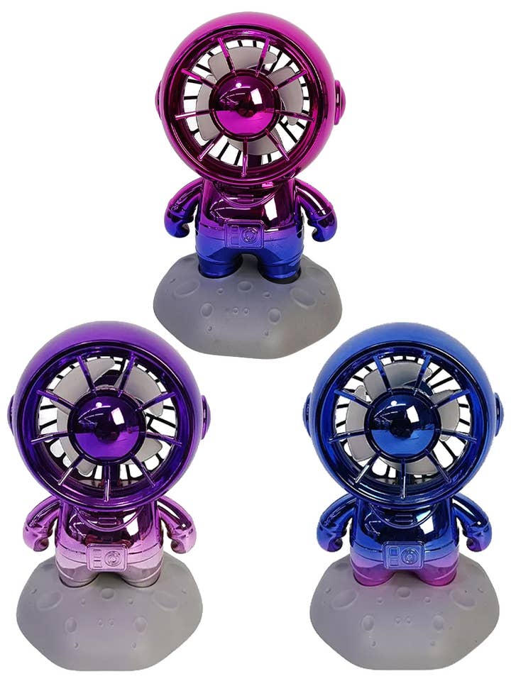 Mini ventilador eléctrico portátil metálico astronauta espacial para venta al por mayor de Cap Zone