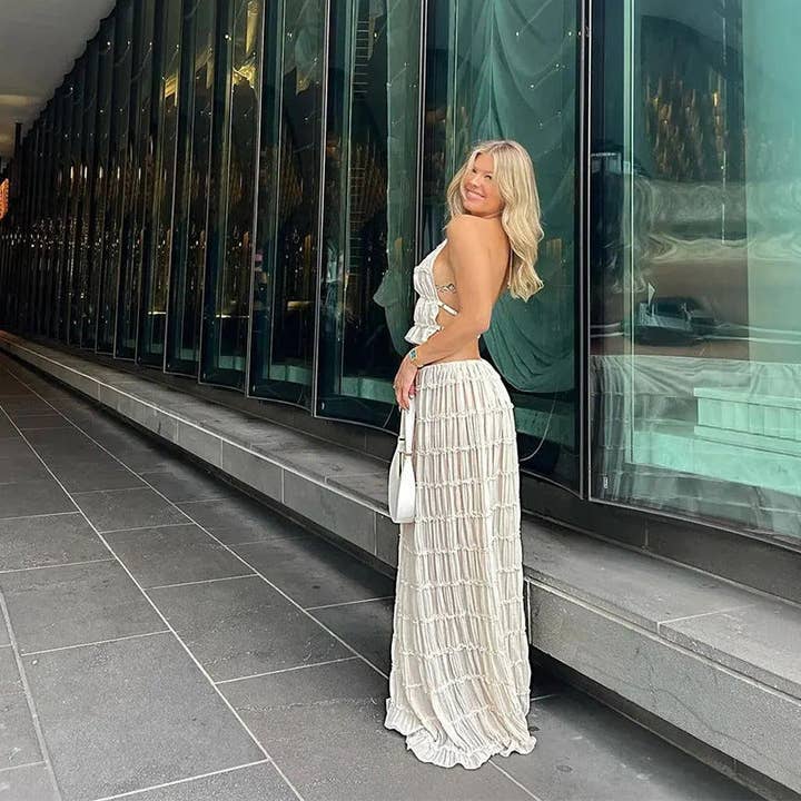 Marayn - Wholesale Dress – Women's - HOT Floral Chiffon Halter Dress Springs Sexy Back7