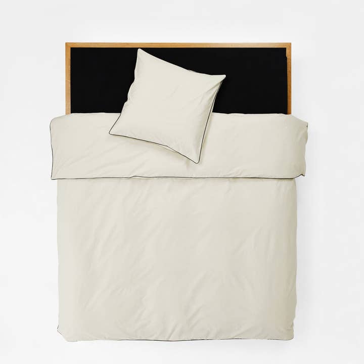SUTRAM - Wholesale Duvet Cover - Duvet Cover in Contrast Edge, Canvas with Cinder