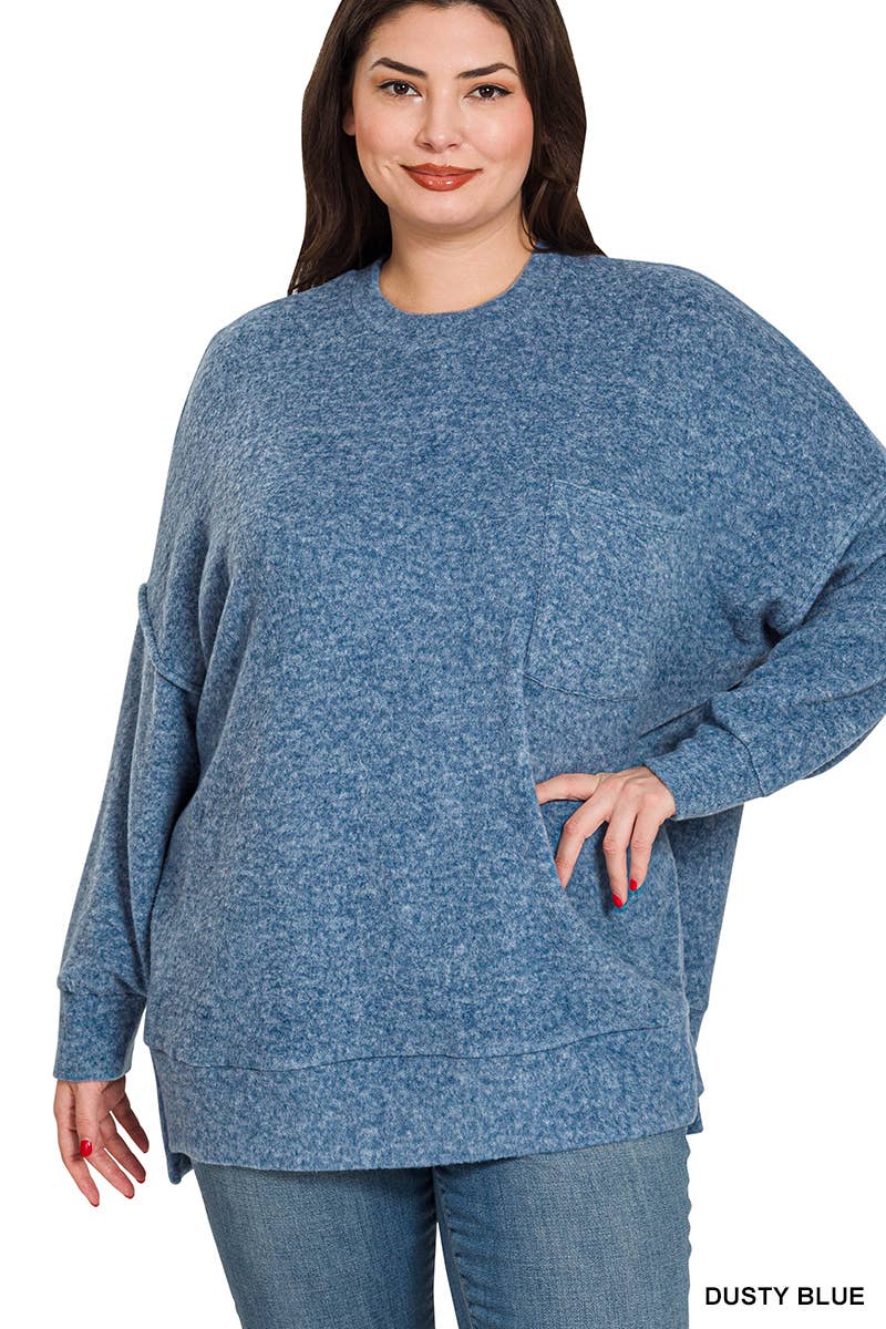 42POPS - Vente Pull en maille – femme - ..Plus Pull Oversize Mélangé Brossé18