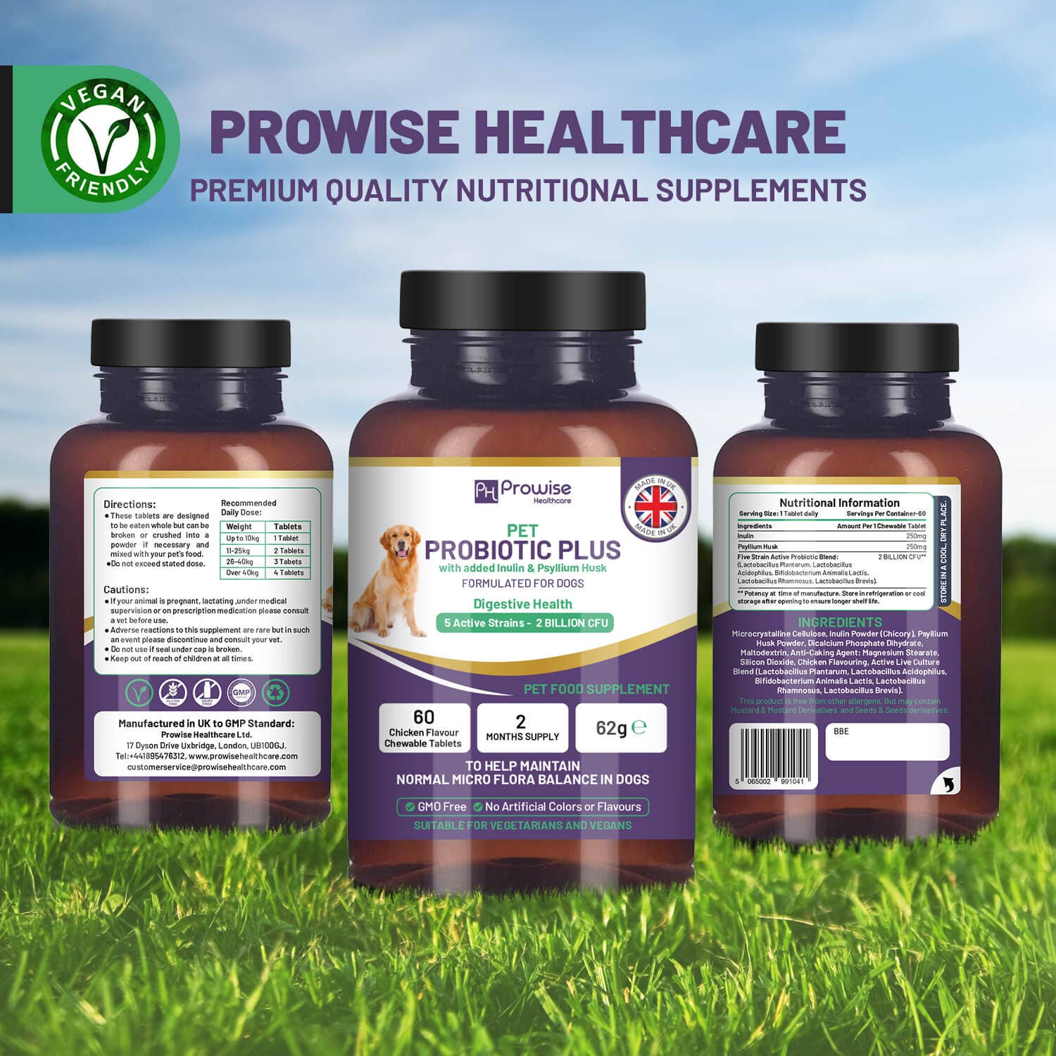 Prowise Healthcare - Wholesale Pet Supplement - Cat/Dog - Pet Probiotic Plus with Added Inulin & Psyllium Husk 2 Billi1