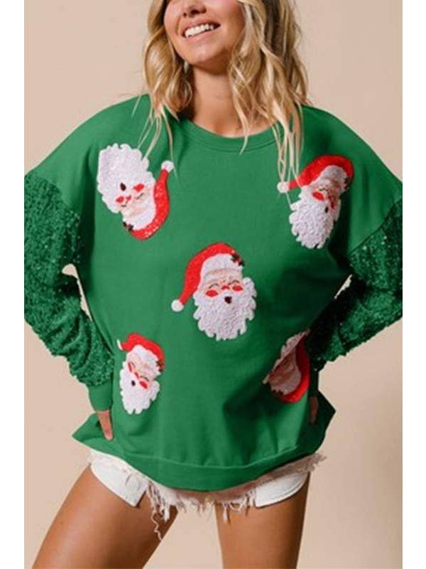 Queen Fashion - Wholesale Blouse - Women's - sequins christmas sweatshirt3