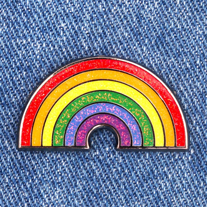 Niedlicher Regenbogen-Glitzer-Emaille-Pin für den Großhandel von Fluffmallow (Custom duties for USA are pre-paid by us)