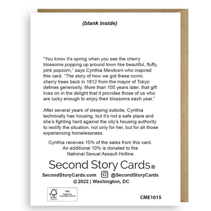 Second Story Cards – wholesale Thank you card – CHERRY BLOSSOM THANK YOU BOX SET (6)1