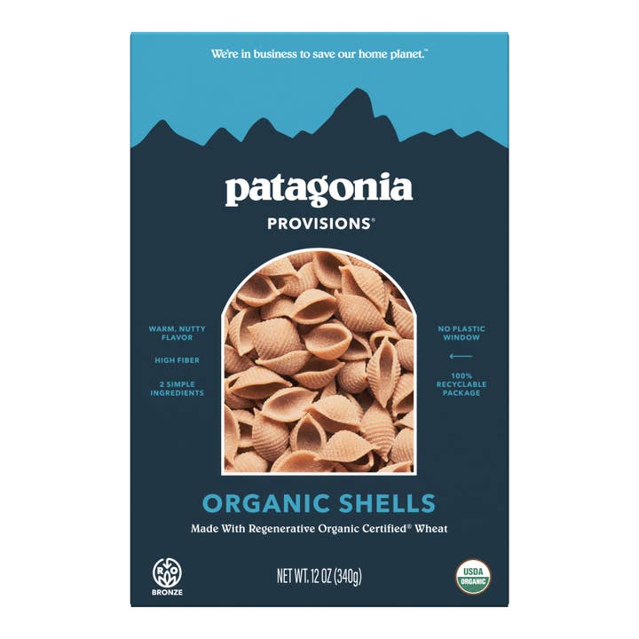 Patagonia Provisions - Wholesale Pasta - Organic Pasta Shells (12 oz box)