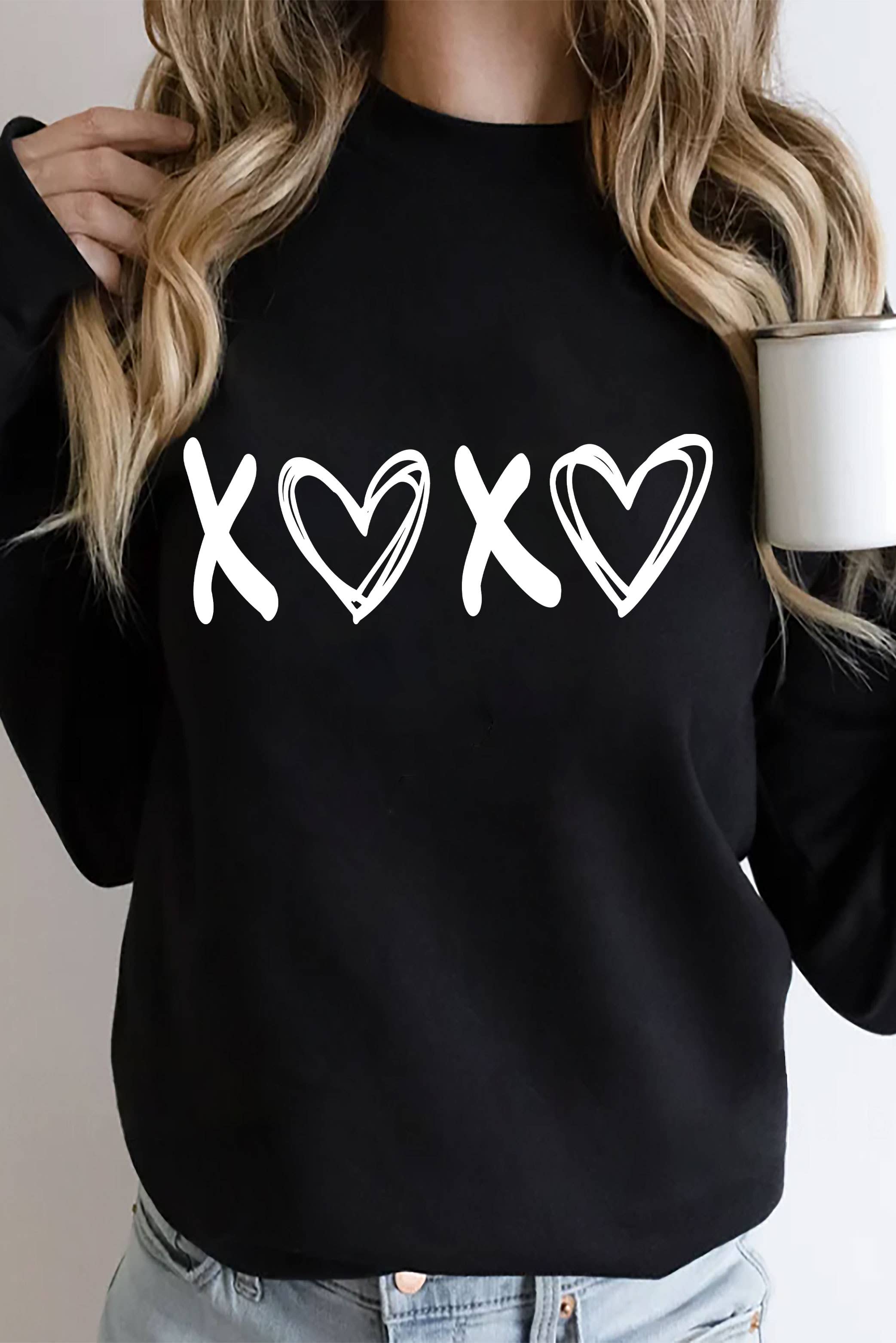 Top Avenue - Venta al por mayor Sudadera estampada - Mujer - Sudaderas unisex de forro polar con cuello redondo, de XOXO Love Heart, para San Valentín6