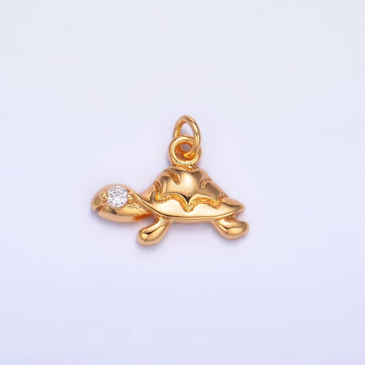 Aim Eternal - Wholesale Individual Charm/Pendant - 24K Gold Filled CZ Turtle Tortoise Animal Charm | W278