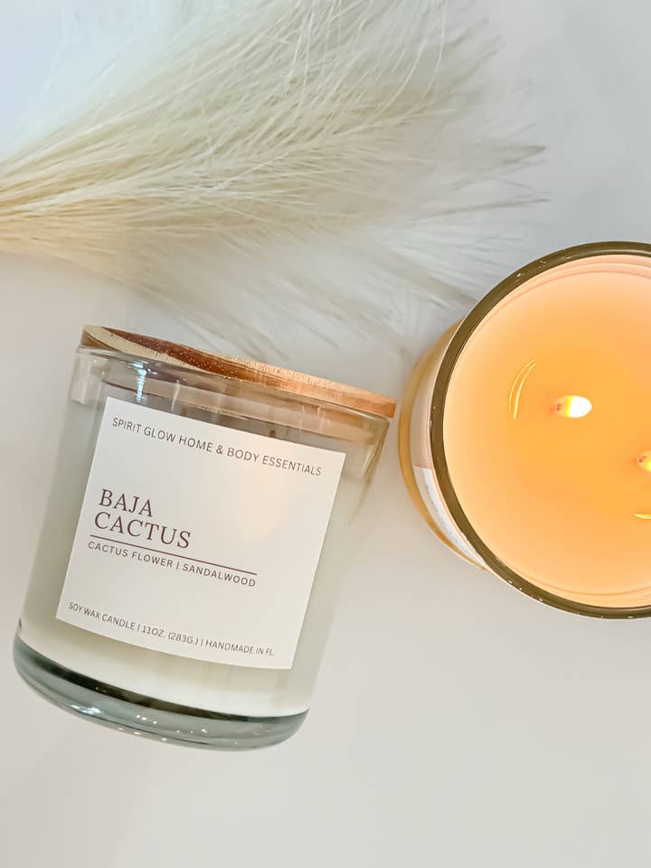 Baja Cactus - 11 oz. Soy Candle for wholesale by Spirit Glow Home & Body Essentials