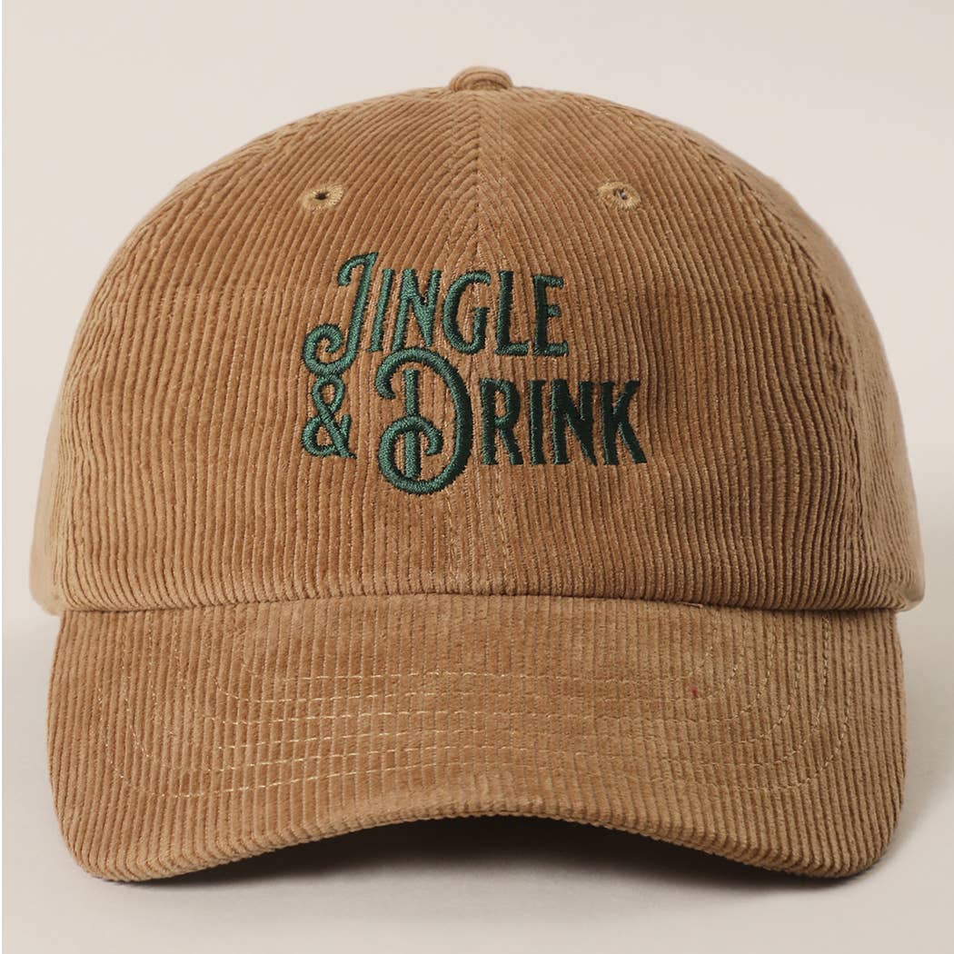 Fashion City – Engroshandel Baseballkasket - Unisex – JINGLE & DRINK Broderet Fløjl Baseball Cap13