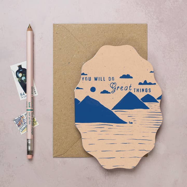Great Things Mountain Card | Good Luck Cards | Congrats Card for wholesale by I am Roxanne