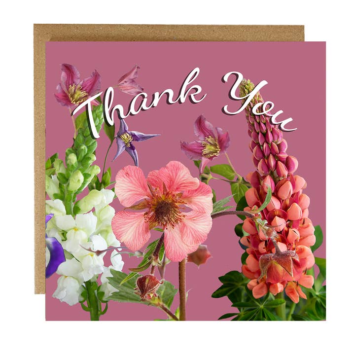 Thank You Flower greeting card - Thank you greeting card for wholesale by Alex Sharp