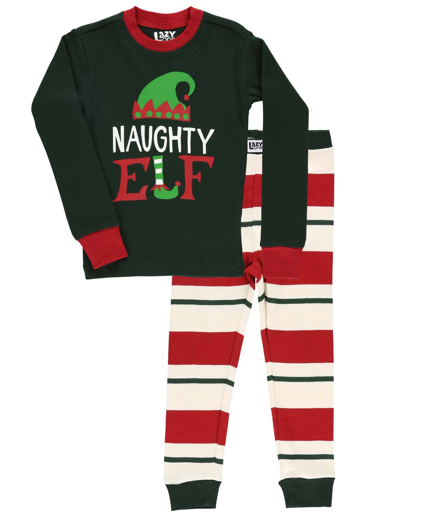 Lazy One - Wholesale Sleepwear Set - Kids - Naughty Elf Kid's Long Sleeve Pajama Set0
