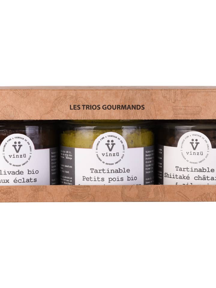 Trio av gourmet sprider sig 3x100g för wholesale av Vinzü