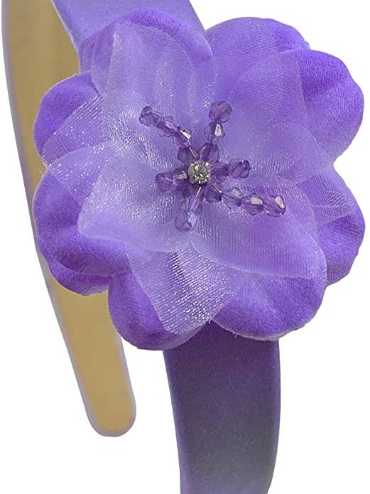 Girls Madeline Silk and Organza Flower Arch Headband - 9 Colors! for wholesale by Funny Girl Designs