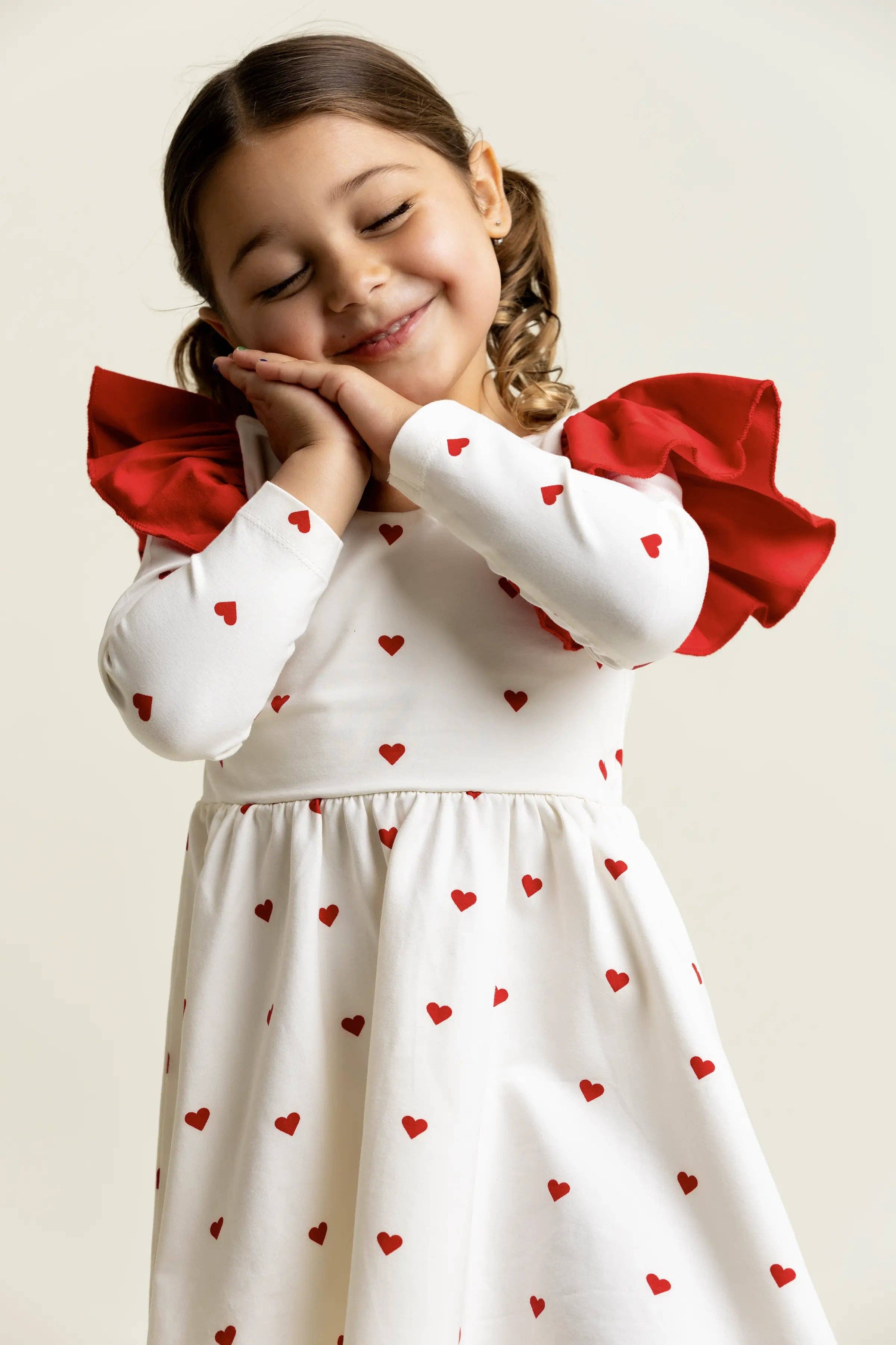 Monica + Andy - Vente Robe – enfant - Robe à volants double Saint-Valentin Let's Dance_Petits Cœurs3