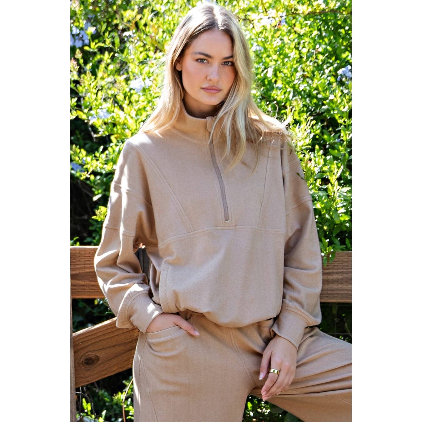 Rae Mode - Wholesale Lounge Top - Women's - BRUSHED RIB QUARTER ZIP PULLOVER4