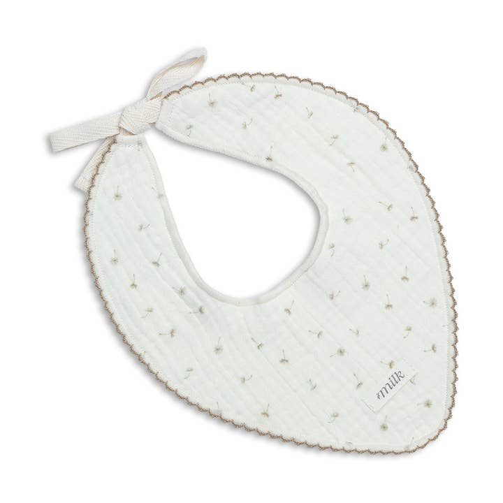 Muslin Bibs Wildflower Ivory for wholesale by Milk Denmark