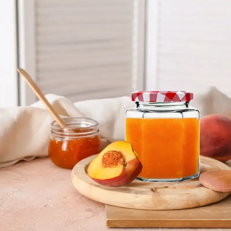 Jara Trading - Vente Pots - Pots de confiture avec couvercles - Pots de confiture hexagonaux ou ronds avec couvercles9