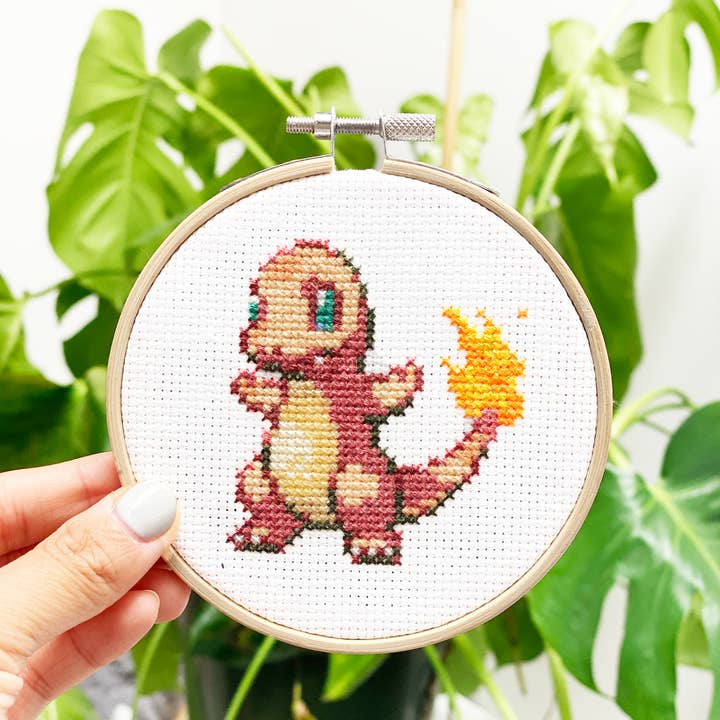 TheCloudFactory – wholesale Embroidery/cross-stitch supplies – Charmander - DIY Cross Stitch Kit1