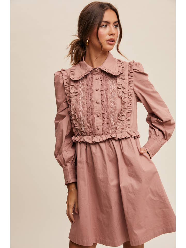 Listicle - Wholesale Dress – Women's - Floral Ruffle Mini Dress24