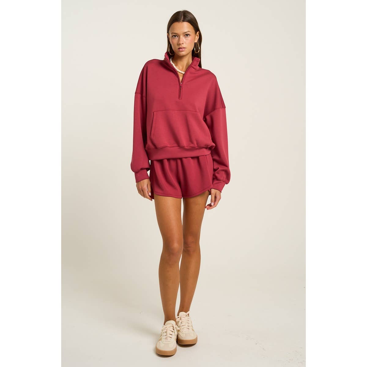 The GREii - Wholesale Sweatshirt - Women's - Mock Neck Half Zip Up Sweatshirt21