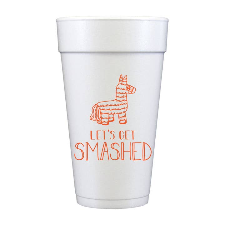 Sip Hip Hooray - Wholesale Disposable Tableware Pack - Let's Get Smashed Funny Foam Cups-Fiesta0