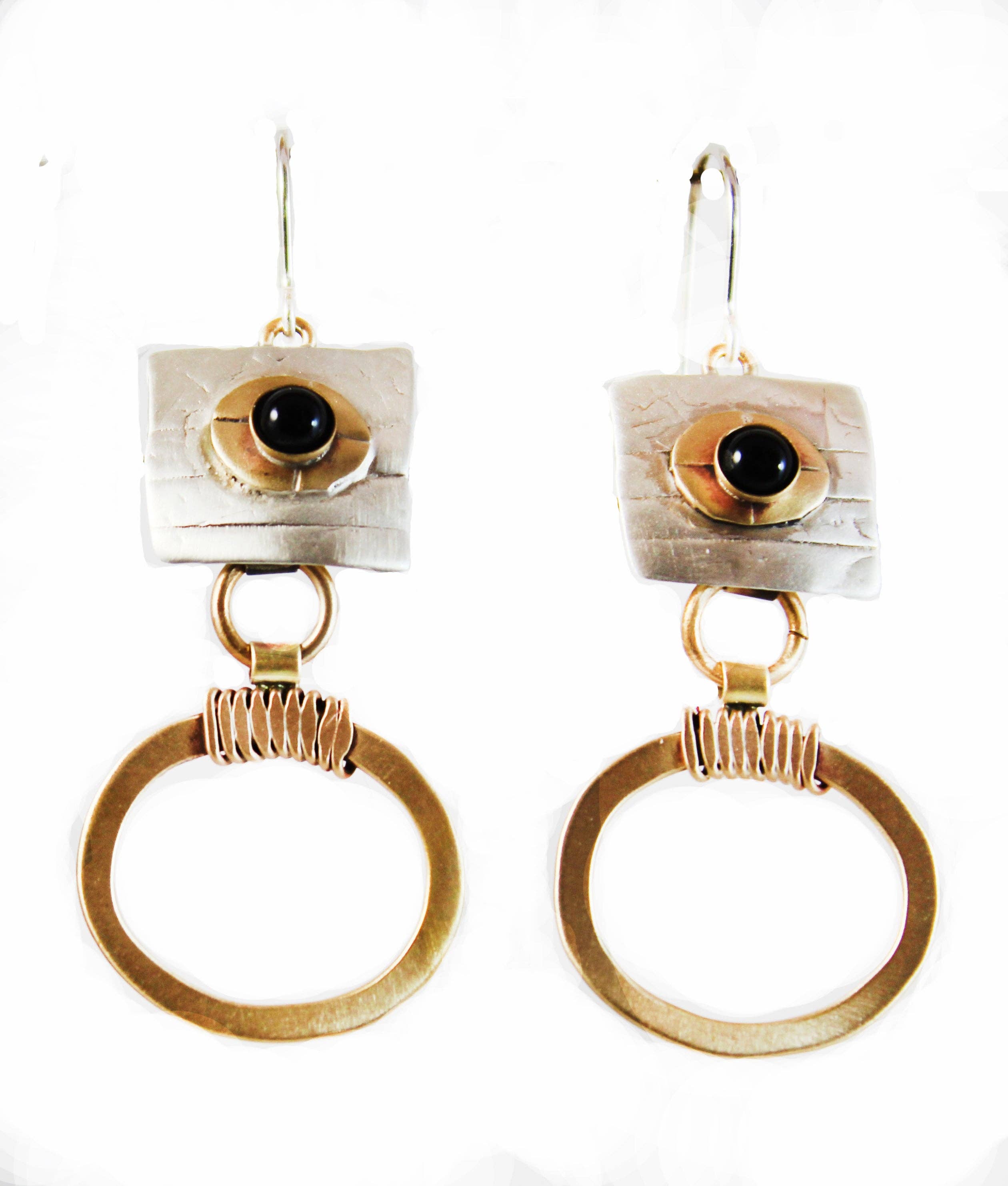 Whitney Designs Ltd. - Wholesale Dangle Earrings - Elegant Links Earrings S&B - Onyx Stone