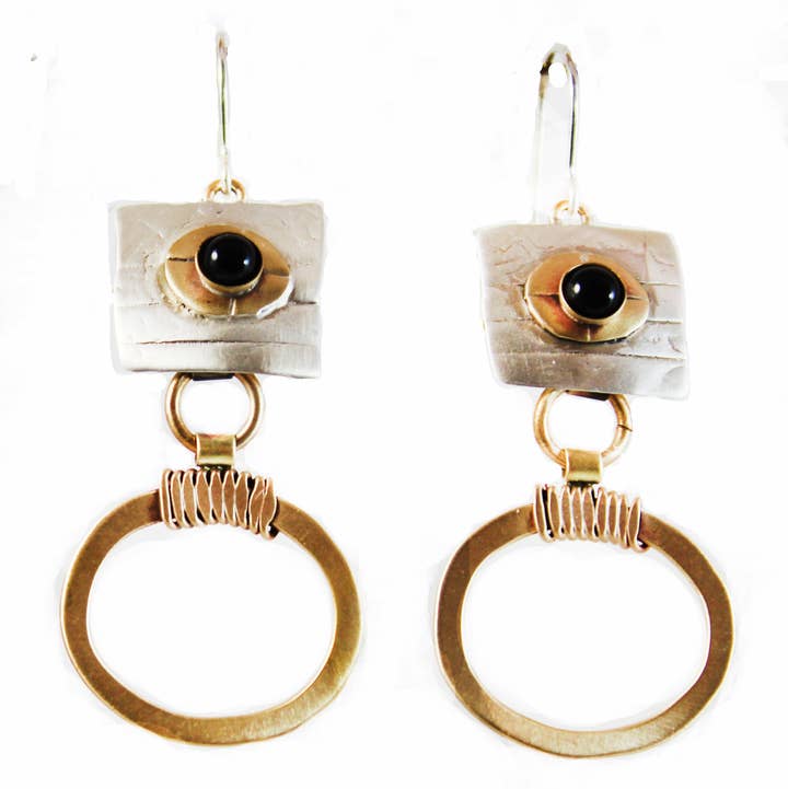 Whitney Designs Ltd. - Wholesale Dangle Earrings - Elegant Links Earrings S&B - Onyx Stone0