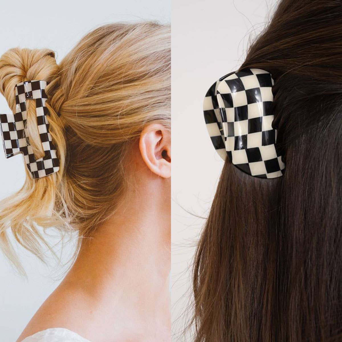 ACCITY - Wholesale Hair Clip - Women's - Checkerboard Hair Claw – Candy Color Acetate Look_CWMM1008446