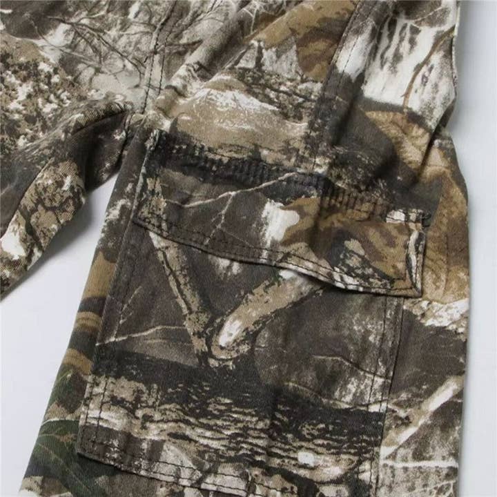 CAMOUFLAGE Midrisezipcamouflagestraightpants for wholesale on Faire7