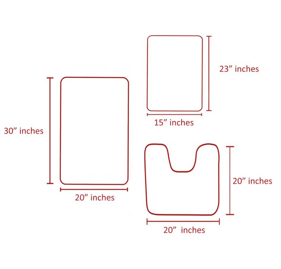 home mart goods - Wholesale Bath Mat Set - 3 Piece Set Dark Grey Cozy Plush Soft Chenille Bath Mat2