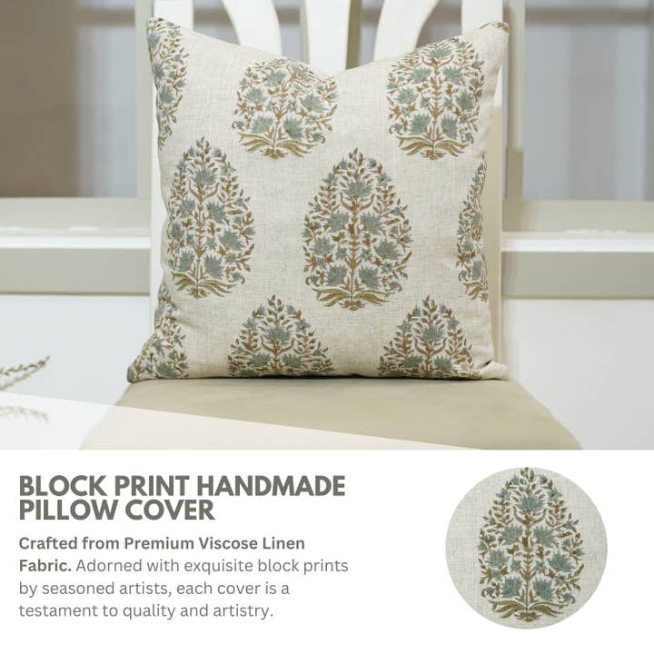 Fabdivine - Wholesale Throw Pillow Cover - Decorative Block Print Viscose Linen Pillow Cover-Kumud6