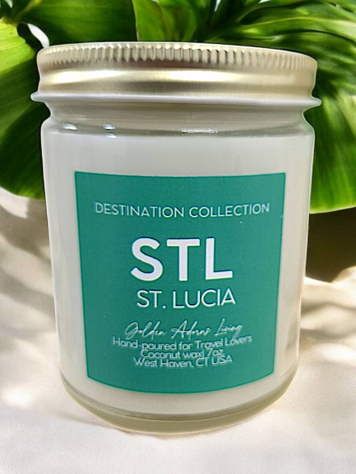 (STL) St. Lucia | Destination Candle Collection for wholesale by Golden Adorns Living
