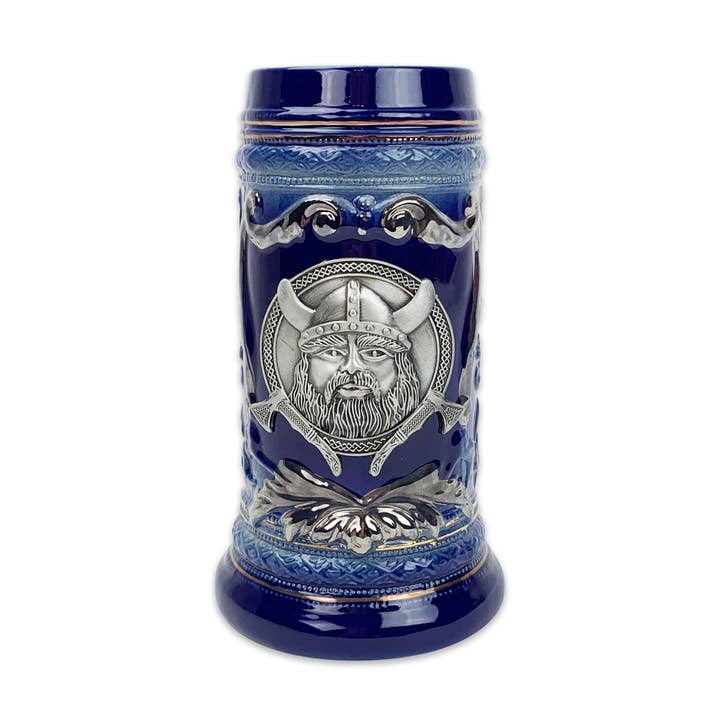 Viking Metal Medallion .65L Beer Stein with Deluxe Relief for wholesale by European Heritage Gifts