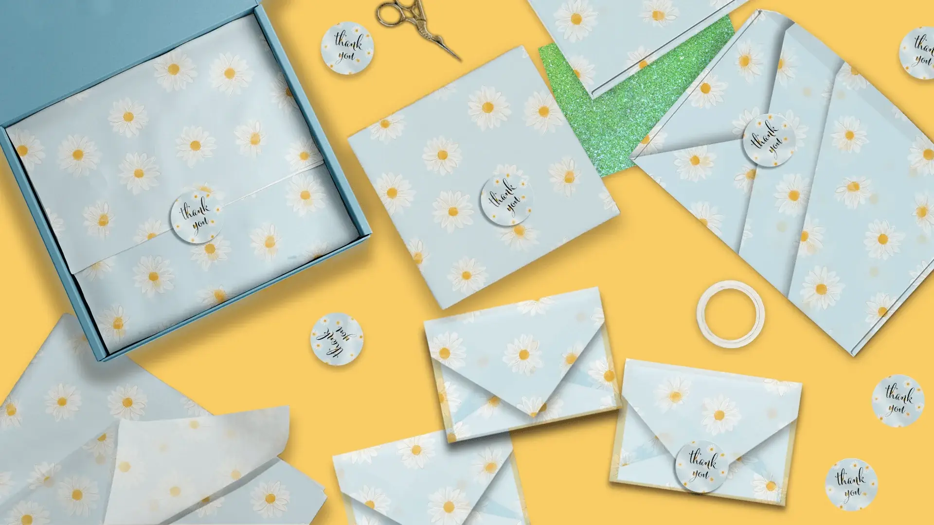 Eleven Fashion - Venta al por mayor Papel de seda - Papel de seda estampado con margaritas de diseño4