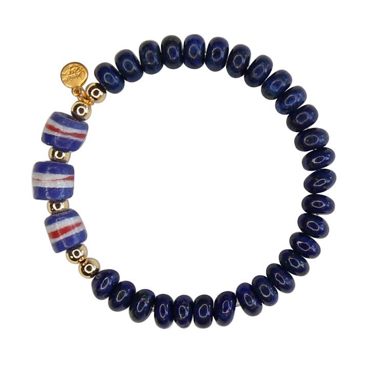 Kia elastiskt armband i marinblått för wholesale av Catherine Page Jewelry